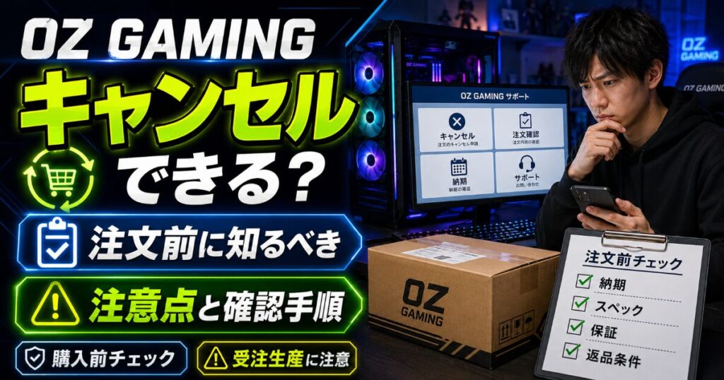 OZ GAMING キャンセル できる