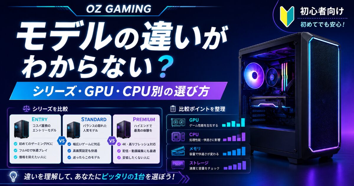 OZ GAMING モデル 違い わからない